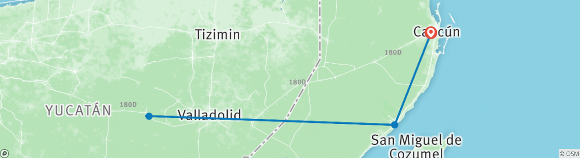 Karte mit der Reiseroute