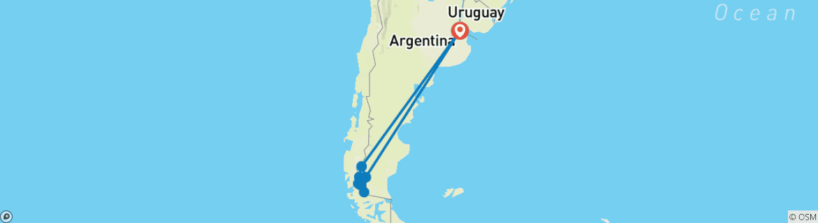 Carte du circuit Trek en Patagonie en profondeur
