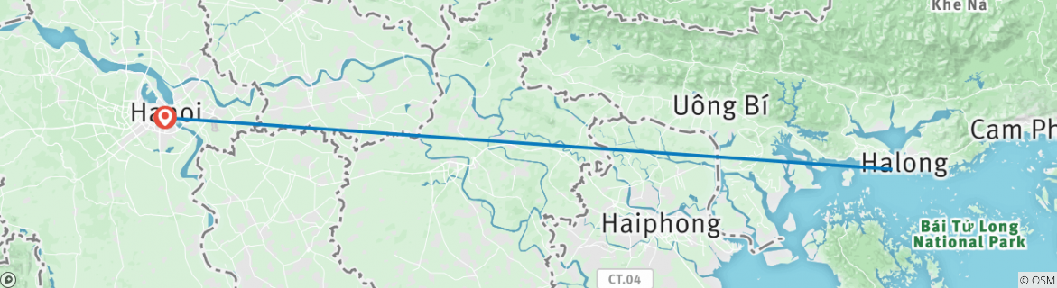Karte mit der Reiseroute