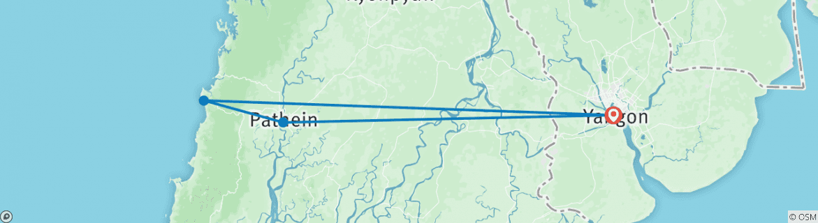 Karte mit der Reiseroute