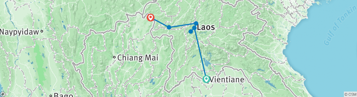 Karte mit der Reiseroute
