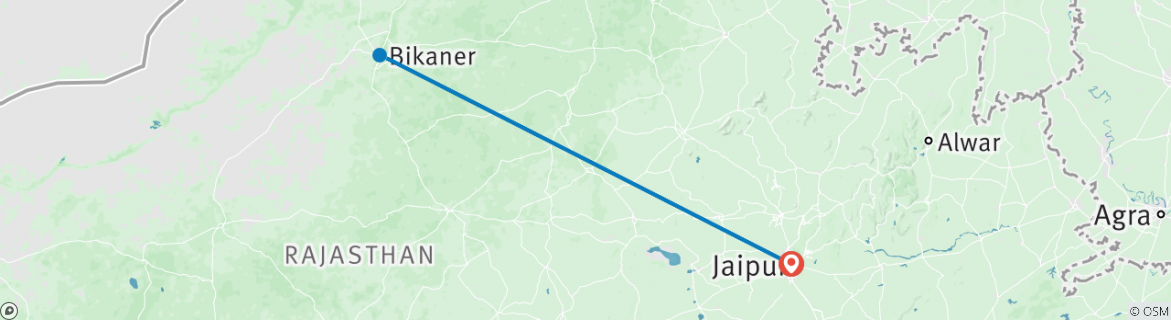 Karte mit der Reiseroute