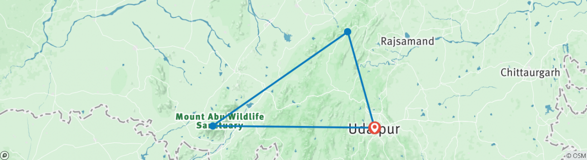 Karte mit der Reiseroute