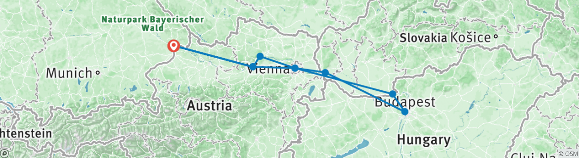 Karte mit der Reiseroute