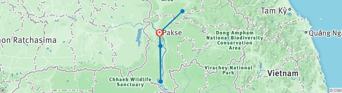 Karte mit der Reiseroute