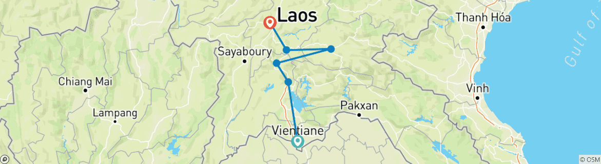Image d'une carte montrant l'itinéraire du circuit