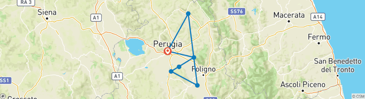 Karte mit der Reiseroute