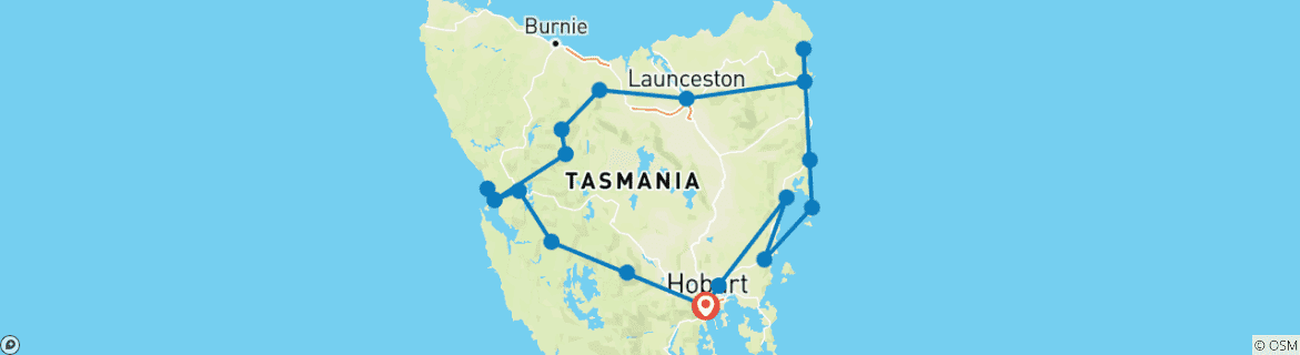 Karte mit der Reiseroute