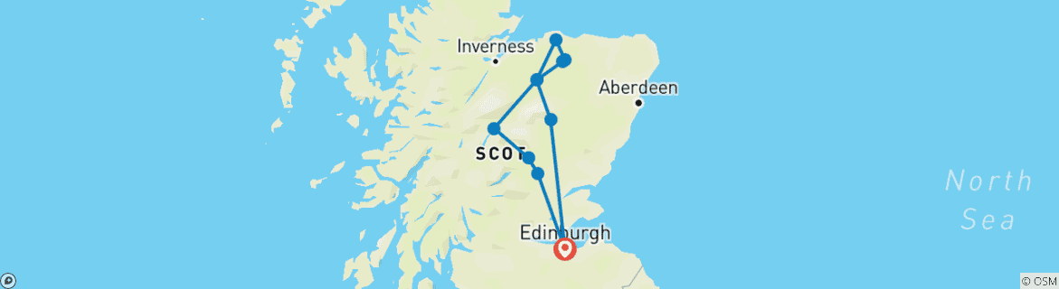Image d'une carte montrant l'itinéraire du circuit