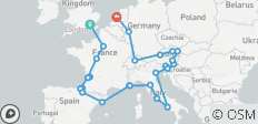 Grandeur de l\'Europe (Classique, été, début Londres, fin Amsterdam, 27 jours) - 37 destinations