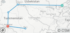 De Tashkent a Ashgabat - 6 destinos