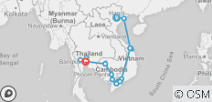  Highlights of Vietnam, Cambodia &amp; Thailand 19 days - 19 destinations 