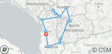 Albanie, Kosovo et Macédoine du Nord ; circuit semi-privé avec guide et voiture dédiés - 16 destinations