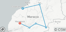 Circuit de 6 jours de Casablanca à Marrakech via Fès et le désert - 7 destinations