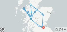  Scotland NC500 Route Tour in Jaguar V8 F-Type Cabriolet, pre-set sat-nav guided - 16 destinations 