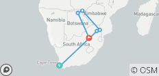 Incomparable Africa Safari 11 Days Cape Town, Fly to Greater Kruger, Victoria Falls & Chobe National Park - 9 destinations