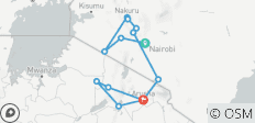 Safari in Kenia & Tanzania – gemengde budget- & luxe-kampen – 11 dagen - 13 bestemmingen