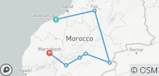 Rondreis door Marokko – van Casablanca naar Marrakech – via Fes & de Sahara – 5 dagen - 7 bestemmingen