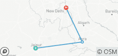 Desde Jaipur: Excursión de 2 días al Taj Mahal al amanecer con Fatehpur Sikri y traslado a Delhi - 3 destinos