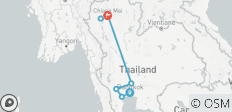 Klassieke 10-daagse privéreis Thailand voor het hele gezin, dagelijks vertrek - 7 bestemmingen