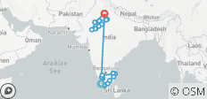 Rondreis Noord- en Zuid-India - 27 bestemmingen