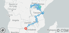 39-day Gorillas to Victoria Falls (Camping) - 43 destinations