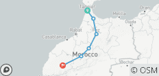 Circuits au Maroc - Circuit privé de 3 jours de Tanger à Marrakech en visitant Chefchaouen et Fes - 6 destinations
