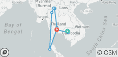 13 jours de voyage privé sur mesure au Cambodge et en Thaïlande avec départ quotidien - 11 destinations
