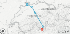 Travesía de los Alpes por la ruta norte-sur: Basilea - Lugano (8 días) - 5 destinos