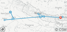 India, Nepal and Bhutan Tour - 16 destinations