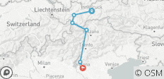 Radreise von INNSBRUCK nach VERONA - sportlich (8 Tage) - 6 Destinationen