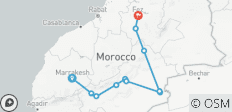 Circuit de 3 jours avec camping de luxe dans le désert du Sahara : De Marrakech à Fès - 11 destinations