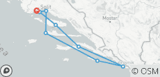 Croisière vers les points forts de la Dalmatie dans la région de Split et Dubrovnik (catégorie de bateau supérieure)