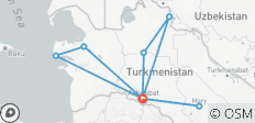 8 Dagen Beste Turkmenistan Tour op maat, dagelijks vertrek & privé auto - 9 bestemmingen