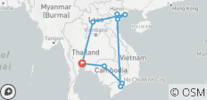  Rundreise Indochina 16 Tage - Thailand /Vietnam/Kambodscha und Laos - 9 Destinationen 