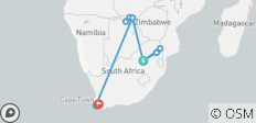 Circuit « À la découverte du Cap Victoria » : Chutes Victoria, Chobe (Botswana), parc Kruger, Le Cap – 12 jours/12 nuits, vols entre les différentes étapes compris - 15 destinations