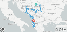 Ruta Transbalcánica de 39 días por Serbia +Bosnia +montenegro +Albania desde Belgrado. Viaje por carretera a través de 4 países de los Balcanes - 46 destinos