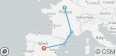 Paris to Madrid by Rail - 5 destinations