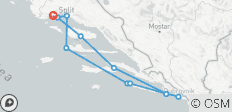 Croisière vers les points forts de la Dalmatie dans la région de Split et Dubrovnik (catégorie de bateau standard)