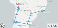 5 pays : Rio de Janeiro à La Paz (30 jours) - 34 destinations