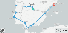 Het beste van Spanje en Portugal (kleine groepen, einde Barcelona) (13 bestemmingen) - 13 bestemmingen