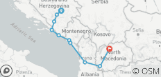 Balkan: 5 Länder in 7 Tage Bosnien - Kroatien - Montenegro - Albanien - N. Mazedonien - 10 Destinationen