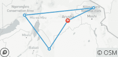 4 Tage private Mittelklasse-Safari: Tarangire, Ngorongoro & Kilimanjaro Tageswanderung - 5 Destinationen