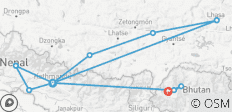 Nepal Tibet Bhutan Rondreis-18 dagen - 16 bestemmingen