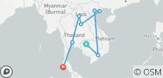 21 Dagen Fantastische Rondreis door Vietnam, Cambodja, Thailand & Laos (privégids & chauffeur)Aangepast - 8 bestemmingen