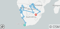 Cape Town to Johannesburg Overland Safari & Participation Camping - 29 destinations