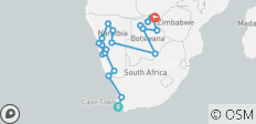 Cape Town to Victoria Falls Overland Safari & Participation Camping - 26 destinations