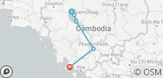 Cambodja Avontuur: 7-daagse privéreis langs Angkor tempels, cultuur & kustlijn - 6 bestemmingen