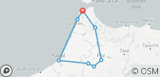 Circuit culturel privé de 4 jours au départ de Tanger : Villes impériales, côte atlantique et Chefchaouen - 8 destinations