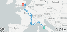 De l\'Italie à la France avec Londres - 25 destinations